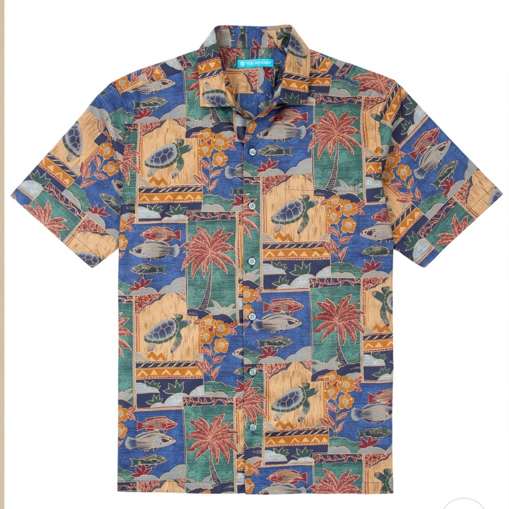 Tory Richards Mens patterned Aloha Hawaiian Shirt - Made In Hawaii